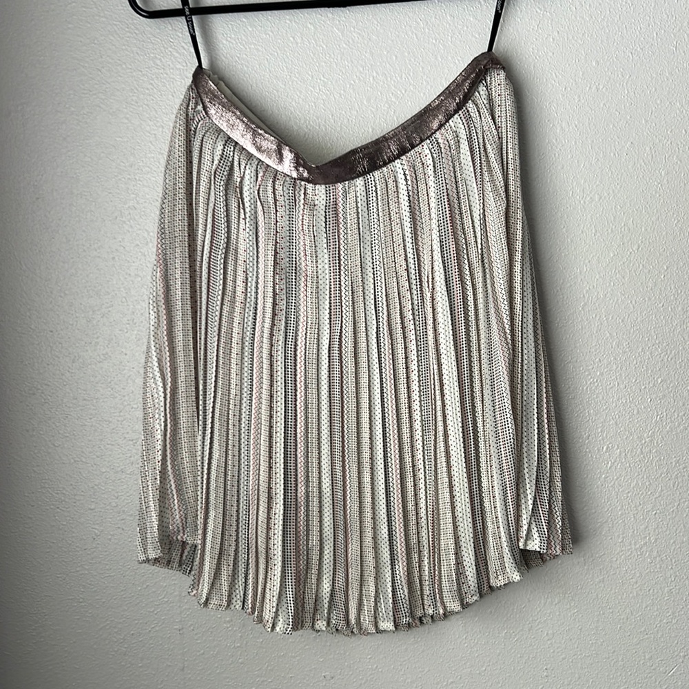 Metallic Pleat mini skirt